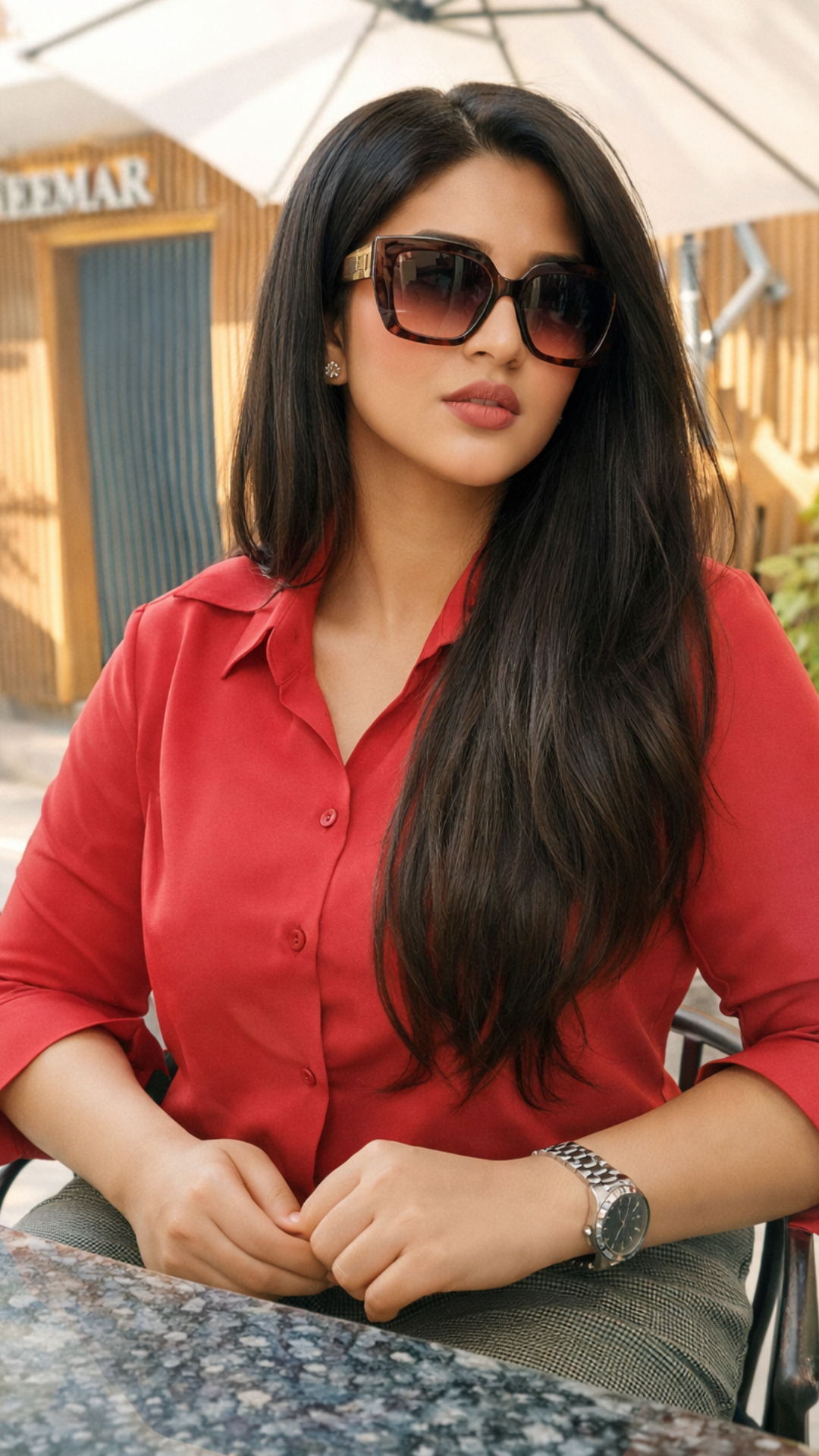 Model Escort Jaspreet at the cafe